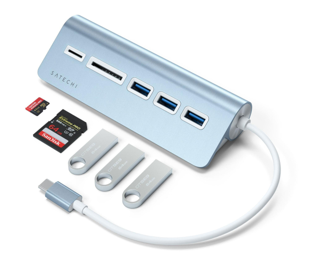Satechi Aluminium - hub USB-C (czytnik kart micro/SD, 3x USB-A) - 1358242 - zdjęcie 4